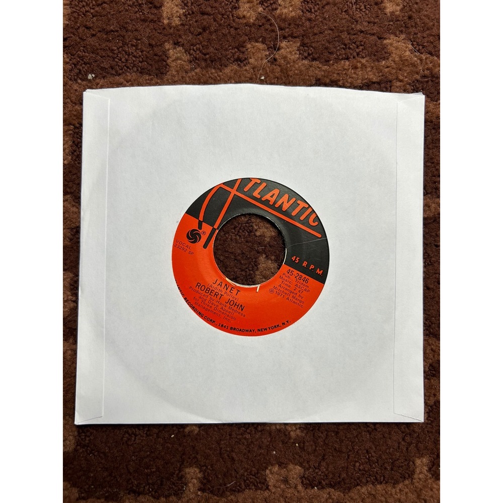 Robert John‎ The Lion Sleeps Tonight Janet 45 RPM Vinyl Record Atlantic Records